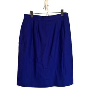Valerie Stevens Evening Women’s Blue Wool Lined Pencil Skirt Straight Fit Sz 14P